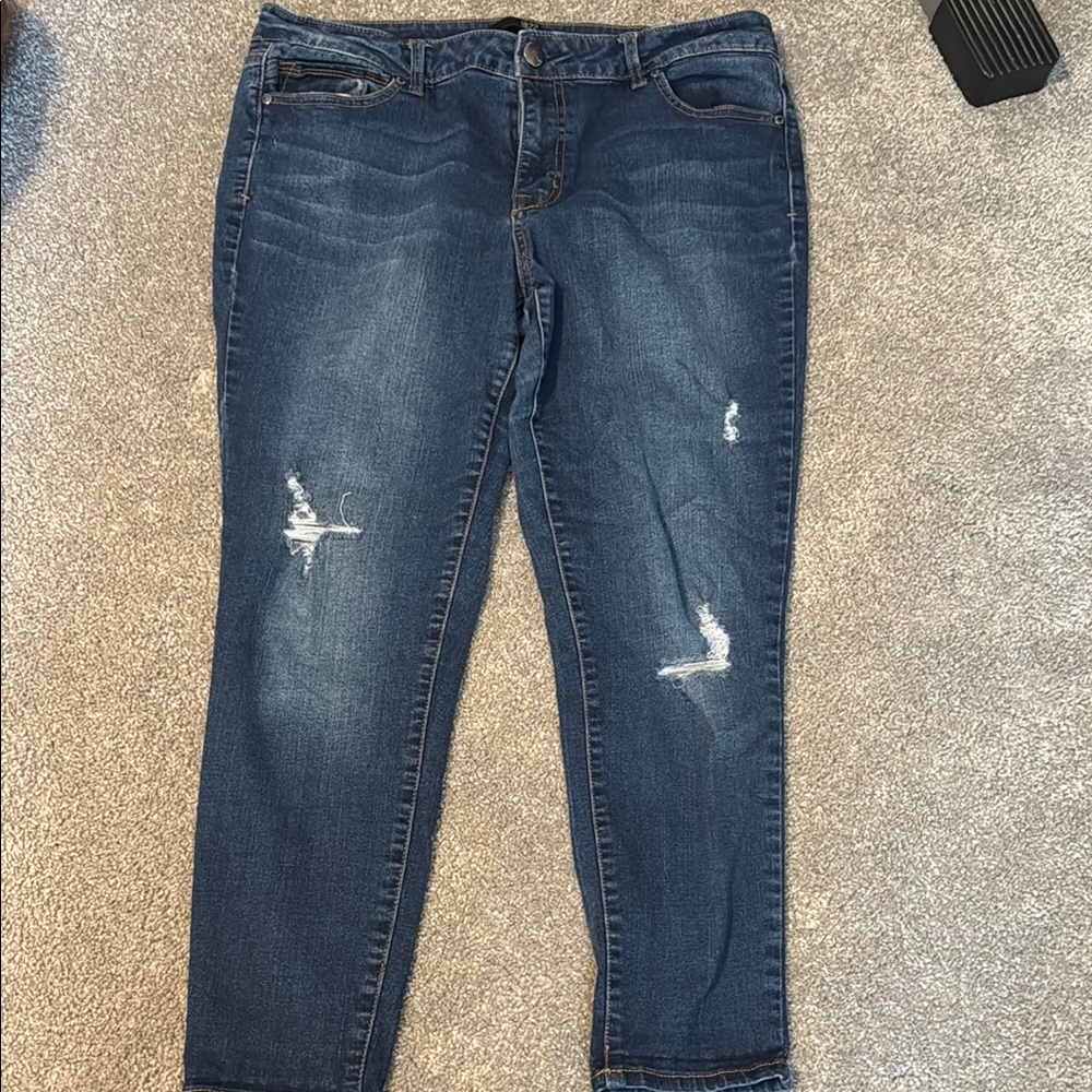 Women's Blue Distressed Jeans
